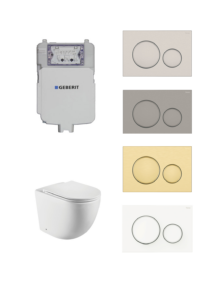 Geberit Sigma 8 Koko Matte White In Wall Cistern Toilet Suite Colour Button