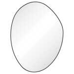 Fienza Pebble Matte Black Asymmetrical Framed Mirror, 900 x 1200mm