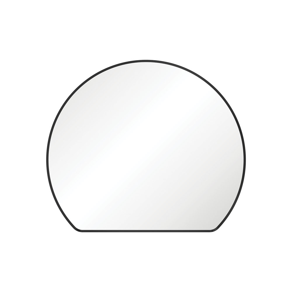 Fienza Sunrise Matte Black Round Framed Mirror 800W x 690H mm