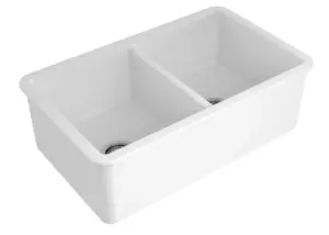 Ovia 813x483x254mm Undermount Fine Fireclay Butler Sink Double Bowl Farmhouse Kitchen Sink