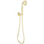 Ikon Federation Clasico Hand Shower On Wall Outlet Bracket Brushed Gold - Clearance