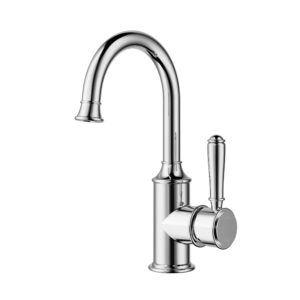 Ikon Federation Clasico Gooseneck Basin Mixer Brass Handle Chrome - Clearance