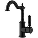 Ikon Federation Clasico Basin Mixer Brass Handle Matte Black - Clearance