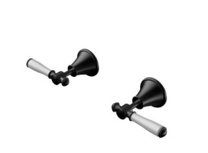 Ikon Clasico Wall Top Assemblies Ceramic Handle Matte Black - Clearance