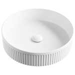 Ovia Fluted Matte White Round Above Counter Basin