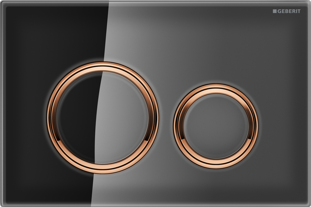 Geberit Sigma 21 Flush Plate Button Black, Red Gold Trim