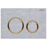 Geberit Sigma 21 Flush Plate Button Concrete Look, Brass Trim, Fingerprint Resistant