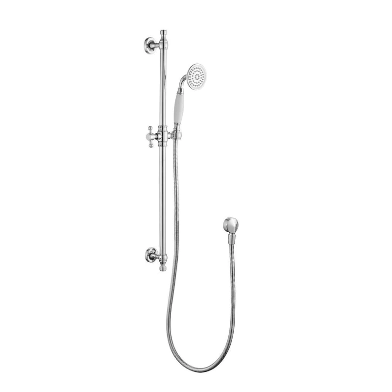 Modern National Bordeaux Traditional Chrome Hand Shower on Rail Set