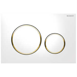 Geberit Sigma 20 White Round With Gold Trim Button