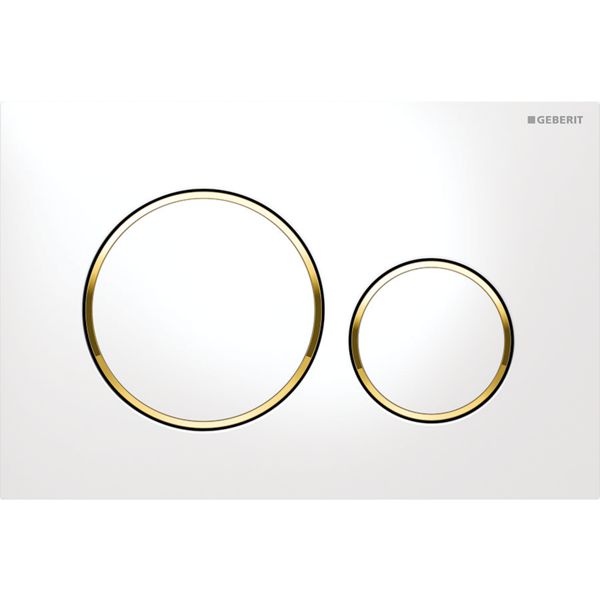 Geberit Sigma 20 White Round With Gold Trim Button