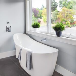 1660x780x665mm Evie Oval Bathtub Freestanding Acrylic Gloss White Bath tub NO Overflow