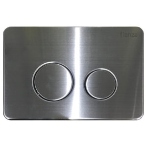 R&T Brushed Stainless Steel Round Button Flush Plate