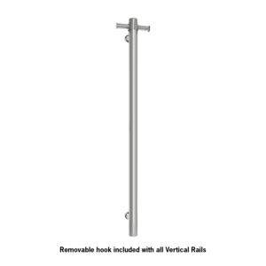 VS900H Straight Round Vertical Single Heated Towel Rail