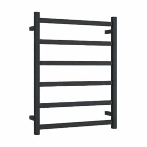 BS48MB Matt Black Square Ladder Heated Towel Rail