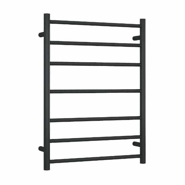 SR44MB Matt Black Round Ladder Heated Towel Rail