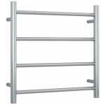 SRB25M Brushed Straight Round Ladder Heated Towel Rail