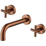 Modern National Cross Handle Ryker Bath/Wall Basin Set 1/4 Turn Champagne