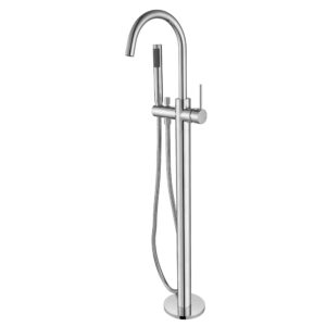 Modern National Star Freestanding Floor Standing Bath Mixer Chrome with Hand Microphone Shower