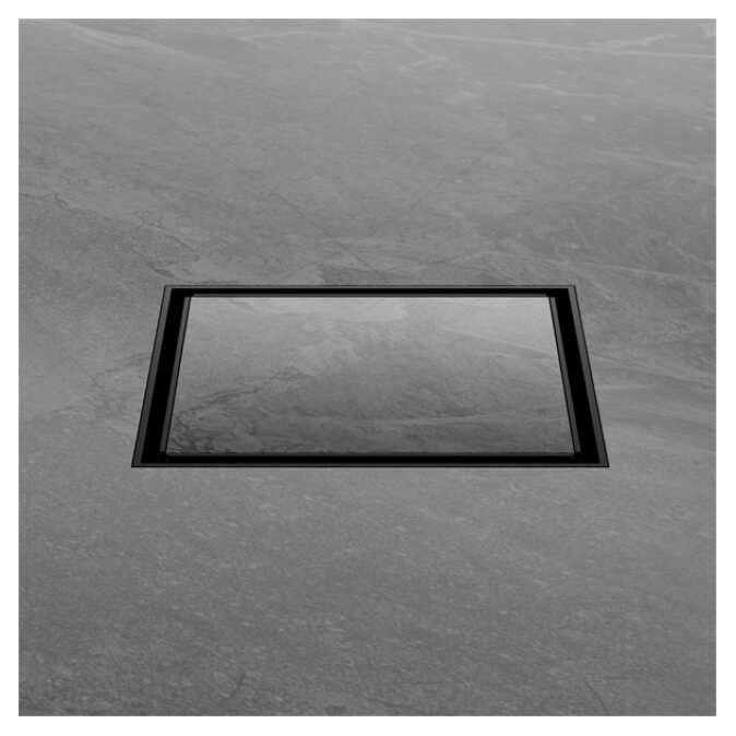 Nero 130mm Square Tile Insert Floor Waste 80mm Outlet Matte Black BSD
