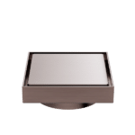 Nero 130mm Square Tile Insert Floor Waste 100mm Outlet Brushed Bronze
