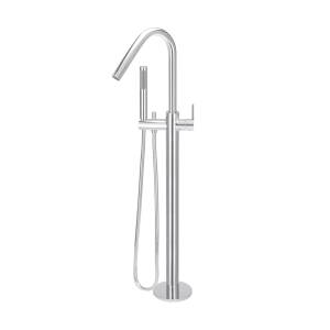 Meir Round Paddle Freestanding Bath Spout and Hand Shower Polished Chrome