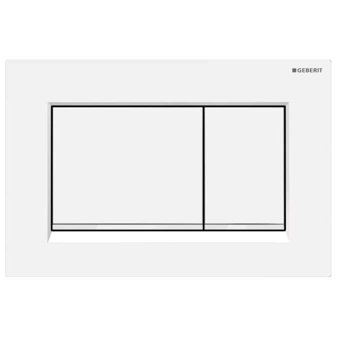 Geberit Sigma 30 Matte White Square Button In Wall