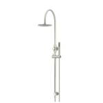 Meir Round Gooseneck Shower Set with 200mm Rose, Single-Function Hand Shower Brushed Nickel