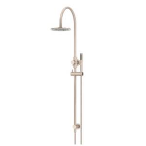Meir Round Gooseneck Shower Set with 200mm Rose, Single-Function Hand Shower Champagne
