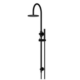 Meir-Round-Gooseneck-Shower-Set-with-200mm-Rose,-Single-Function-Hand-Shower-Matte-Black