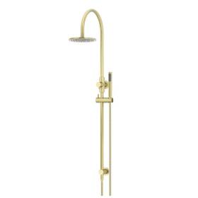 Meir-Round-Gooseneck-Shower-Set-with-200mm-Rose,-Single-Function-Hand-Shower-Tiger-Bronze