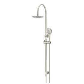 Meir-Round-Gooseneck-Shower-Set-with-200mm-Rose,-Three-Function-Hand-Shower-Brushed-Nickel