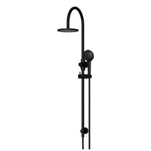 Meir Round Gooseneck Shower Set with 200mm Rose, Three-Function Hand Shower Matte Black