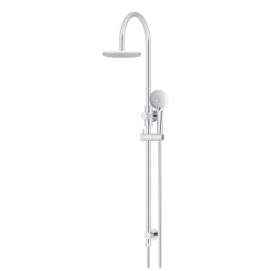 Meir Round Gooseneck Shower Set with 200mm Rose, Three-Function Hand Shower Polished Chrome