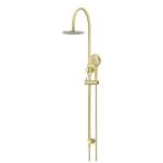 Meir Round Gooseneck Shower Set with 200mm Rose, Three-Function Hand Shower Tiger Bronze