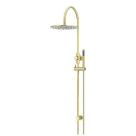 Meir-Round-Gooseneck-Shower-Set-with-300mm-Rose,-Single-Function-Hand-Shower-Tiger-Bronze