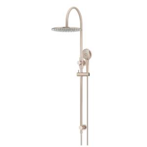 Meir Round Gooseneck Shower Set with 300mm Rose, Three-Function Hand Shower Champagne