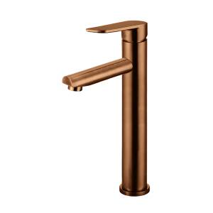 Meir Round Paddle Tall Basin Mixer, Lustre Bronze
