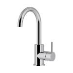 Meir Round Gooseneck Basin Mixer with Cold Start Chrome