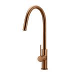 Meir Round Piccola Pull Out Kitchen Mixer Tap, Lustre Bronze