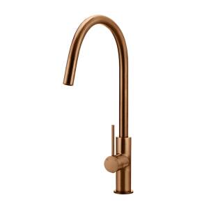 Meir Round Piccola Pull Out Kitchen Mixer Tap, Lustre Bronze