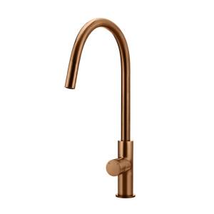 Meir Round Pinless Piccola Pull Out Kitchen Mixer Tap, Lustre Bronze