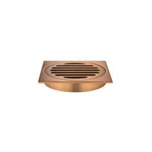 Meir Square Floor Grate Shower Drain 100mm Outlet, Lustre Bronze