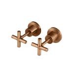 Meir Round Cross Handle Jumper Valve Wall Top Assemblies, Lustre Bronze