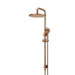 Meir Round Combination Shower Rail with 300mm Rose, Three-Function Hand Shower, Lustre Bronze