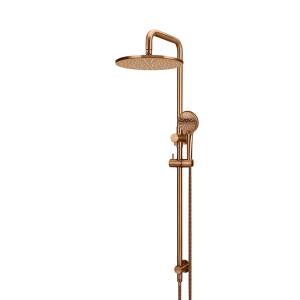 Meir Round Combination Shower Rail with 300mm Rose, Three-Function Hand Shower, Lustre Bronze