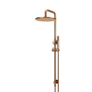 Meir Round Combination Shower Rail with 300mm Rose, Single-Function Hand Shower, Lustre Bronze
