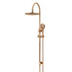 Meir Round Gooseneck Shower Set with 300mm Rose, Three-Function Hand Shower, Lustre Bronze