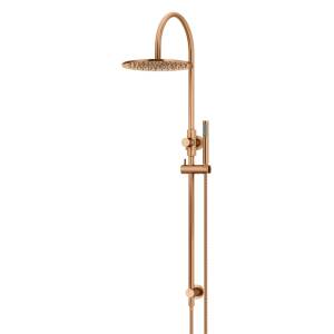 Meir Round Gooseneck Shower Set with 300mm Rose, Single-Function Hand Shower, Lustre Bronze