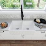 Ovia 835x459x254mm Fine Fireclay Butler Sink Double Bowl Farmhouse Kitchen Sink