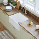 Ovia 610x459x254mm Fine Fireclay Butler Sink Single Bowl Farmhouse Kitchen Sink